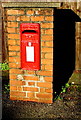 Queen Elizabeth II postbox in a brick pillar, Brecon Road, Abergavenny