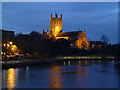 SO8554 : Worcester Cathedral at dusk by Chris Allen