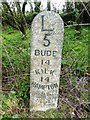 SX2991 : Old Milestone by the B3254 south of Bennacott by Rosy Hanns