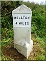 SW6231 : Old Milestone by the B3302, east of Huthnance - west face by Rosy Hanns