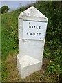 SW6231 : Old Milestone by the B3302, east of Huthnance - east face by Rosy Hanns