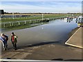 TL2072 : Abandoned meeting at Huntingdon Racecourse - Rising floodwater by Richard Humphrey