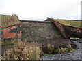 Patched-up dam at Hillend Reservoir