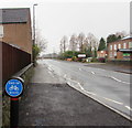 End of cycle route sign, High Street, Lydney