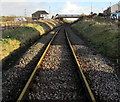 Railway towards a footbridge, Pantyffordd