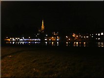 SX9291 : The north bank of the River Exe at night by David Smith