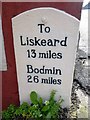 Modern Milestone by the A390 in Drakewalls