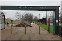 TQ3277 : Burgess Park entrance from Walworth Road by Robert Eva