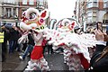 TQ2980 : Lion dancing on Shaftesbury Avenue, London by Ian S