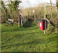 Grassy track towards a level crossing, Pantyffordd