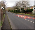 End of the 30 zone at the western edge of Abergavenny