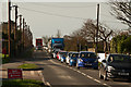 Unusually heavy traffic on the B3233, Yelland Road at Fremington