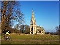 SE2769 : Cyclist passing St. Mary's Church by DS Pugh