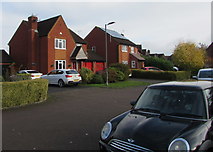 SO7708 : Houses and cars, Little Holbury, Whitminster by Jaggery