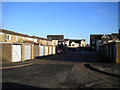 Road between garages off Skye Road, Lodge Park