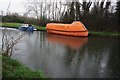 Former lifeboat on the Grand Union Canal