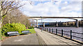 NZ2463 : Broad, paved walkway beside River Tyne by Trevor Littlewood