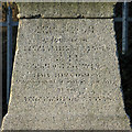 Coal tax boundary obelisk no.45 by the River Colne - remains of lettering