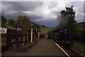 Train arriving at Oakworth Station, K & WV Railway