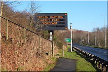 NT5034 : Warning sign by the A7 Galashiels by Jim Barton