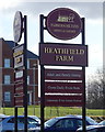 SE2027 : Sign for the Heathfield Farm public house, Birkenshaw by JThomas