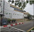 Angel Street building under sheeting, Bridgend