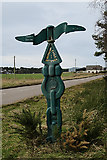 NJ1564 : National Cycle Route Waymarker by Anne Burgess