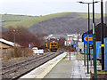 Self-propelled track maintenance machine in the loop at Aberystwyth