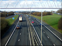 NT1272 : M9 motorway at Newbridge roundabout by Thomas Nugent