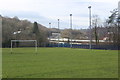 Football pitch by Celynen Viaduct