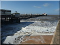 SD3036 : Rising tide and a rough sea, North Pier, Blackpool by Christine Johnstone