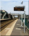 Electronic display on platform 2, Tirphil station