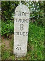 Old Milestone on Tubbon Hill, south of Stithians Showground