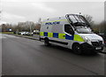 SO0528 : Police vehicle, Cambrian Close, Brecon by Jaggery