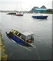 Half-submerged boat