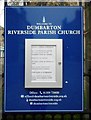 NS3975 : Church noticeboard, Riverside Parish Church, Dumbarton by Richard Sutcliffe