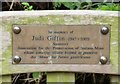 Plaque on Judi Giffin Memorial Bench