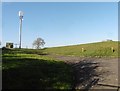 Reservoir and mobile phone mast at Gatcombe Ash