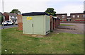 Electricity substation and garage block on east side of Glastonbury Road