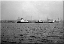 SJ3389 : Shell tanker anchored in the River Mersey, 1959 by Alan Murray-Rust