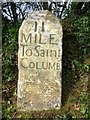 SW9160 : Old Milestone by the former A39, north of Trevarren by Rosy Hanns
