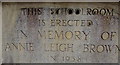 SY1287 : Inscription in memory of Annie Leigh-Browne, Sidmouth by Jaggery