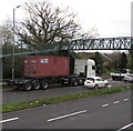 ST3091 : Beacon container in transit, Malpas Road, Newport by Jaggery