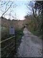 Entrance to Swan Barn Farm and Hunter Basecamp at the end of Collards Lane