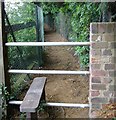 TQ5786 : Stile and Enclosed Path to Cranham Church by Sean Davis