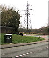 Telecoms cabinets and electricity pylon, Henllys, Cwmbran