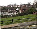 Towards houses on higher ground, Henllys, Cwmbran