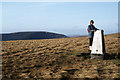 SS9193 : The trig point at Mynydd Llangeinwyr, above Ogmore Vale by Colin Park