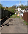 Lane on the south side of Glassworks Cottages, Crindau, Newport