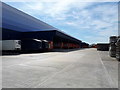 Lorries at the giant B&Q Swindon Distribution Centre